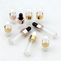 Bouteille compte-gouttes en verre transparent ambré miniature prête à être expédiée, 1 ml, 2 ml, 3 ml, 4 ml, 5 ml, flacon d'échantillon d'huile essentielle pour les voyages