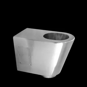 Australia tanpa tangki hemat air satu bagian commode terpasang di lantai baja tahan karat lubang drop panjang panci toilet untuk area jarak jauh