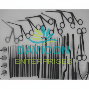 DAVICON Juego de Instrumentos de Timpanoplastia de Acero Inoxidable de Alta Calidad, Instrumentos Manuales de Microcirugía de Oído para ORL, Color Negro - Product Image 1