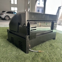 Barbecue à gaz de 27,5 pouces, barbecue à gaz et charbon de bois à double usage, îlot barbecue avec barbecue à gaz intégré, fonctionne au propane ou au gaz naturel
