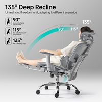 Fauteuil de Bureau Ergonomique Moderne et Personnalisable en Maille, Inclinable pour la Sieste, Pivotant, avec Appui-tête Réglable, Idéal pour Usage Professionnel