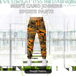 Men's New Mid Waist Canvas Cotton <b>Jogging</b> Pants Elastic Waist Spliced Camouflage Flat Front Football Training Fitness 2026 - Product Image 2
