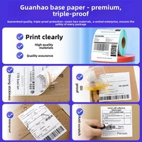 Papier thermique auto-adhésif tri-étanche en carton complet pour impression d'étiquettes, découpé, 70*20 étiquettes, 60/80/100 X 150, vierges, pour supermarché