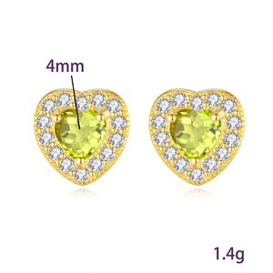 9 Minimalist 4mm <b>Heart</b> Cut Amethyst Halo Stud <b>Earrings</b> 925 Sterling <b>Silver</b> Gold Plated Natural Stone Jewelry Gifts For Her - Product Image 6