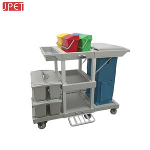 Chariot de nettoyage multifonctionnel commercial pour hôtel, en plastique, avec double seau, pour le service de nettoyage - Product Image 1