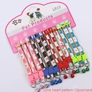 <span class=keywords><strong>Collar</strong></span> de campana para gatos, conjunto de cuello con hebilla de seguridad para cabeza de gato con estampado de dibujos animados bonitos para perros - Product Image 3