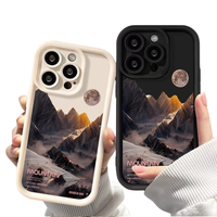 Coques de téléphone antichoc Moon Mountain pour iPhone 17 Air 16 15 Plus Pro Max 14 13 12 11 X – Housse de protection arrière personnalisable avec logo