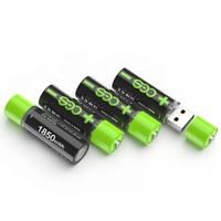 USB-A U501 isi daya Cepat 1850mWh 1.5V Li-ion USB isi ulang AA baterai silinder Lithium Ion baterai AA AAA