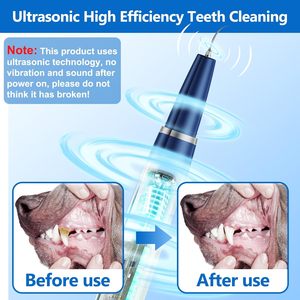 Pulitore Dentale per Cani Ricaricabile, Rimuovi Tartaro a Ultrasuoni 40 KHz con Luce LED e Strumenti Dentali per la Cura Dentale Domestica degli Animali - Product Image 5