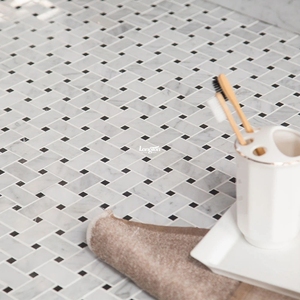 Carrara White Mix Black Basketweave Art Mármol Mosaico Azulejo Edificio de oficinas <span class=keywords><strong>Piso</strong></span> de apartamento Mármol blanco - Product Image 1
