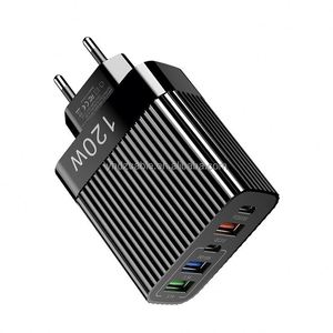 120W Charger Smart Charging EU US UK Universal Travel Wall <b>Adapter</b> with 2 <b>Type</b>-<b>C</b> & 3 <b>USB</b>-A for Mobile Phones and Earphones - Product Image 1