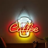 القهوة النيون ضوء بارد Led مخصص النيون جدار اضواء متحركة مرنة متجر مخصص في الهواء الطلق النيون علامات
