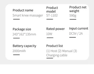 Alat pijat pemijat tubuh cerdas, pemijat lutut fisioterapi getaran panas inframerah pereda nyeri untuk artritis - Product Image 4