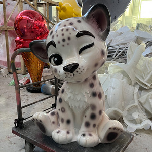Sculpture de léopard en fibre de verre, motif animal fait main, pour extérieur, à poser au sol, décoration de maison, idéal pour un cadeau de pendaison de crémaillère - Product Image 2