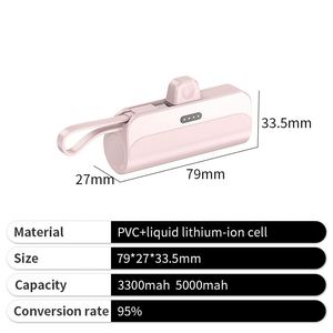 Custom Capsule Power Bank <b>Pink</b> Mini Charge Promotion 5000mAh PVC Powerbank with Logo - Product Image 3