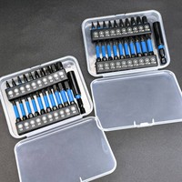 Jeu de 13 embouts de tournevis Torx T7-T40 de 25 mm et 50 mm avec revêtement noir et manchon en caoutchouc, tige hexagonale de 1/4, outils à main