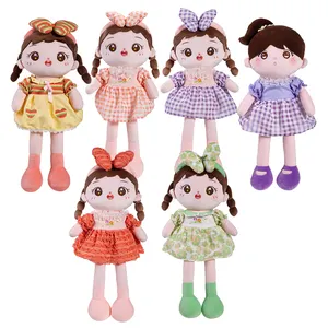 Детские подарки, милая мягкая тряпичная кукла с платьем, изготовленные на заказ плюшевые игрушки для девочек