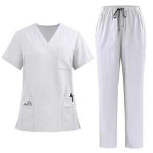 Uniformes de Trabajo para Médicos y Enfermeras FUYI, Nueva Colección, Batas Quirúrgicas, Pantalones Rectos para Quirófano, Conjuntos de Color Sólido - Product Image 6