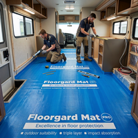 Film de protection de tapis personnalisé avec logo, rouleau auto-adhésif sans résidu, couverture de sol temporaire pour les entrepreneurs et les travaux de rénovation