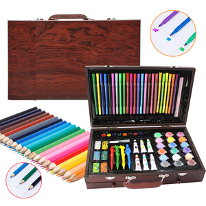 130pcs Kids Art Set acquerello Art Box <span class=keywords><strong>pastelli</strong></span> <span class=keywords><strong>matite</strong></span> <span class=keywords><strong>colorate</strong></span> pennarelli penna matita colorata Set da disegno per bambini - Product Image 1