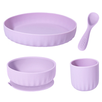 Bol de plaque d'aspiration en Silicone classique pour les tout-petits accessoires de tasse de nourriture pour bébé durables Style de conception occidentale fourchette mignonne enfants à manger