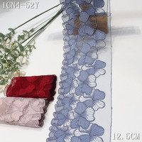 Dentelle brodée florale rouge de 19 cm, en tulle souple, plusieurs largeurs et couleurs disponibles pour la lingerie, les soutiens-gorge et la couture