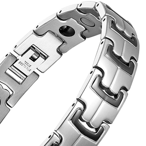 Pulsera magnética de titanio puro para hombres, pulsera magnética de energía de iones de germanio para terapia de salud, presión arterial, joyería personalizada, venta al por mayor - Product Image 4