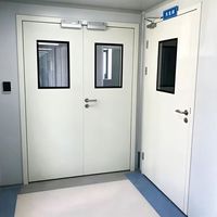 Porte insonorisée hermétique certifiée GMP avec cadre en acier inoxydable au design minimaliste et surface finie pour usage médical en milieu hospitalier