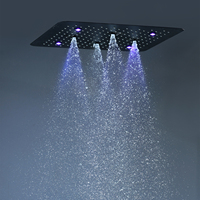 Ensemble de panneaux de douche LED RGB ultra-minces mats noirs modernes 2026 avec mitigeur à température constante
