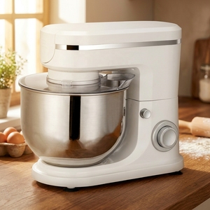 Batteur sur socle multifonction électrique 1500W 6L robuste avec tête inclinable, 6 vitesses, crochet pétrisseur, fouet à œufs, en acier inoxydable - Product Image 6