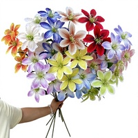 Fleurs artificielles en soie Magnolia à 4 têtes pour décorations de mariages, salles de banquet, fêtes et salons