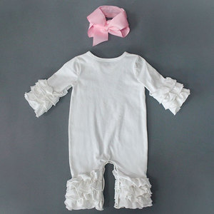 Nuovi <span class=keywords><strong>prodotti</strong></span> set di pagliaccetto <span class=keywords><strong>per</strong></span> neonate con stampa personalizzata con volant autunnale con fascia - Product Image 3