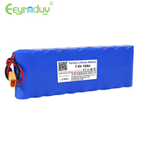 Paket Baterai Li-ion 7.4V 10Ah 74Wh dengan BMS 500 Siklus Suhu Operasi 0~45°C untuk Kendaraan Listrik Sepeda Skuter Kereta Golf