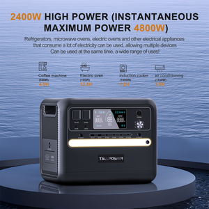 Station d'alimentation portable compatible avec les voitures solaires, 2400W, 2160Wh, batterie lithium-ion, contrôleur MPPT, batterie de secours domestique LiFePo4 - Product Image 4
