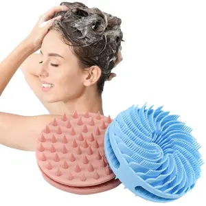 Masseur de cuir chevelu shampooing brosse épurateur de cuir chevelu avec poils en silicone souple exfoliant du cuir chevelu pour l'élimination des pellicules pour la croissance des cheveux