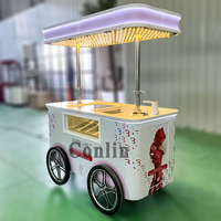 Chariot de vente ambulante pour glaces, avec congélateur à plaque froide, chariot à glaces mexicaines à pousser à la main, à vendre