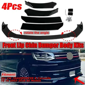 ลิ้นกันชนหน้ารถยนต์แบบสากล 4 ชิ้น สำหรับ VW Transporter & Caravelle T4 T5 T6 สำหรับ VW Golf MK5 MK6 MK7 CC สำหรับ Audi A4 B8 - Product Image 1