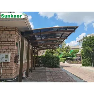 Quality ensured waterproof outdoor single carport polycarbonate porch cover custom built metal sheds