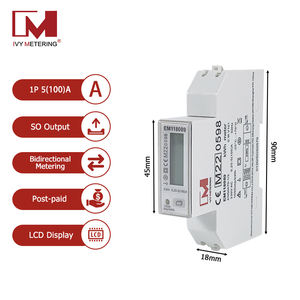 Compteur d'énergie intelligent monophasé multifonction kilowattheure kWh, compteurs de puissance 5-100A 230V 50Hz, contrôle de la charge tarifaire - Product Image 5