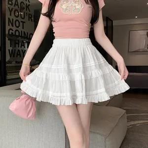 <span class=keywords><strong>Falda</strong></span> plisada bonita <span class=keywords><strong>con</strong></span> volantes de verano personalizada para mujer, minifalda corta de cintura alta <span class=keywords><strong>con</strong></span> ribete negro, minifalda de verano OEM - Product Image 1