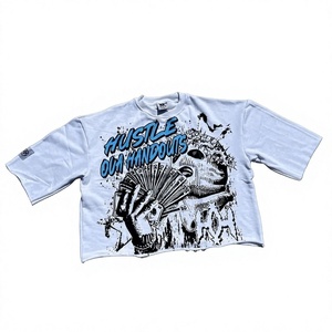 T-shirt Homme Oversize Col Rond Manches Courtes Imprimé Sérigraphié Polyester/Coton Anti-rétrécissement Tissu 340g Style Urbain - Product Image 1