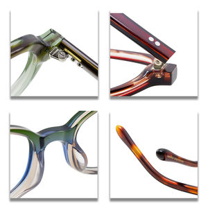 Occhiali Vintage Fatti a Mano in Acetato - Montatura Poligonale Bicolore, Leggeri e Adatti per i Viaggi - Product Image 3