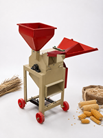 Nouveau Mini Broyeur Mobile 2-en-1 pour Fourrage et Maïs 220V, Concasseur de Paille Sèche et Humide pour Alimentation Animale