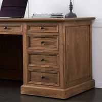 Table d'ordinateur en bois massif de style rétro américain RH, bureau en chêne blanc, table de bureau, mobilier de bureau à domicile