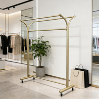 Présentoirs à vêtements MR19 double face, vente directe d'usine, démontables avec roulettes, adaptés aux magasins de vêtements