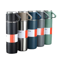 Set de Regalo de Termo de Acero Inoxidable 304 de 500 ml con 2 Tazas, Botella Térmica de Doble Pared con Tazas Desmontables, Personalizable