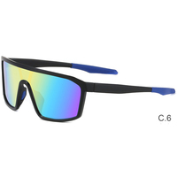 Groothandel Voorraad Fabriek Sport Googles Fashion Kleur Spiegel Gepolariseerde Rijden Zonnebril Voor Mannen Pc Spiegel Lens Unisex 138-148