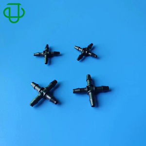 ข้อต่อรูปกากบาท JU แบบสี่ทาง ขนาด 3/32 นิ้ว 2.4 มม. สีดำ ทำจากพลาสติกไนลอน สำหรับท่ออ่อน - Product Image 2