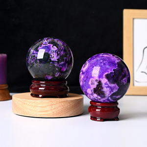 Wholesale Healing <b>Crystal</b> Spheres Dyed Purple Natural Moss Agate <b>Crystal</b> <b>Ball</b> Sphere for Decoration - Product Image 5