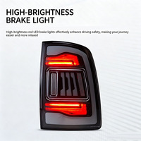 Feux de jour multicolores RVB, feux de freinage inversés, ensemble de feux arrière LED pour Dodge Ram 1500 DS DJ D2 2009-2018